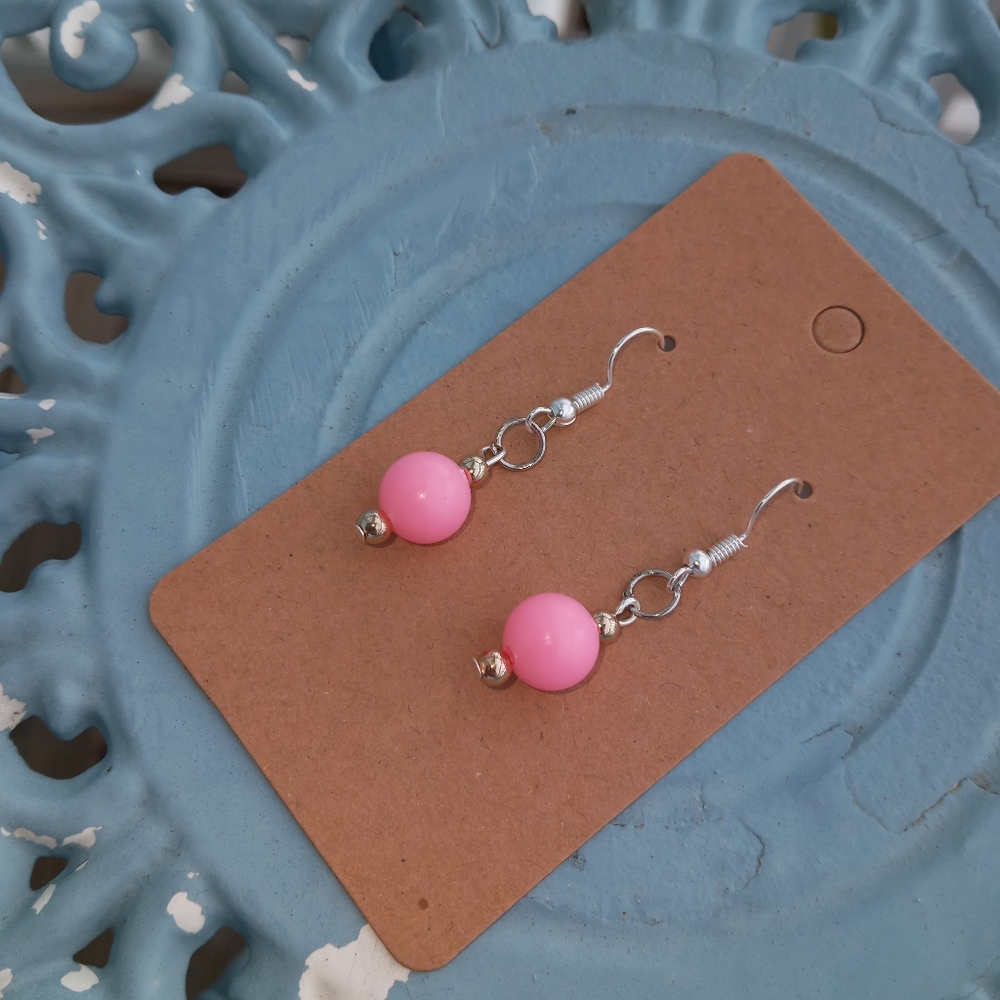 Hand Crafted neon bubblegum pink Y2k earrings
